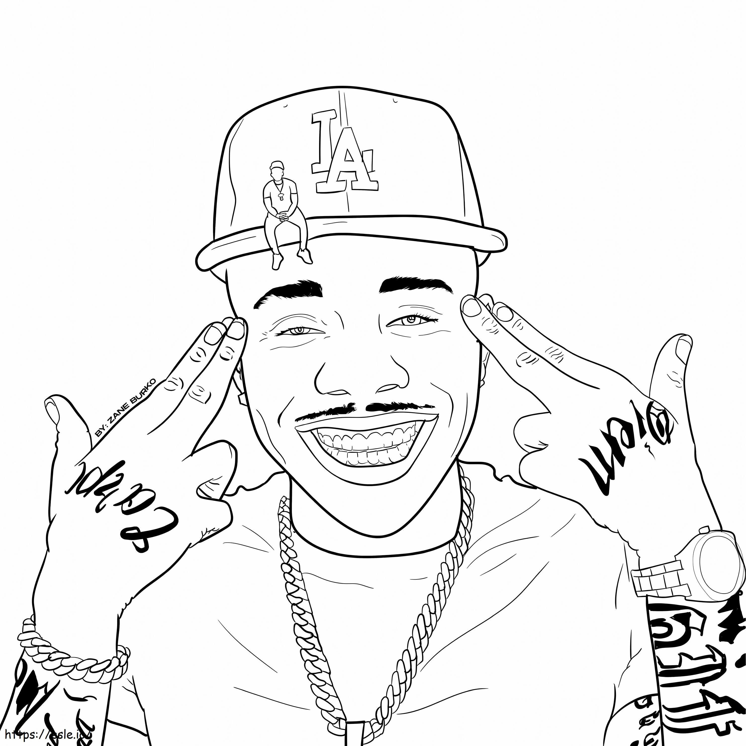Rapper With Necklace coloring page
