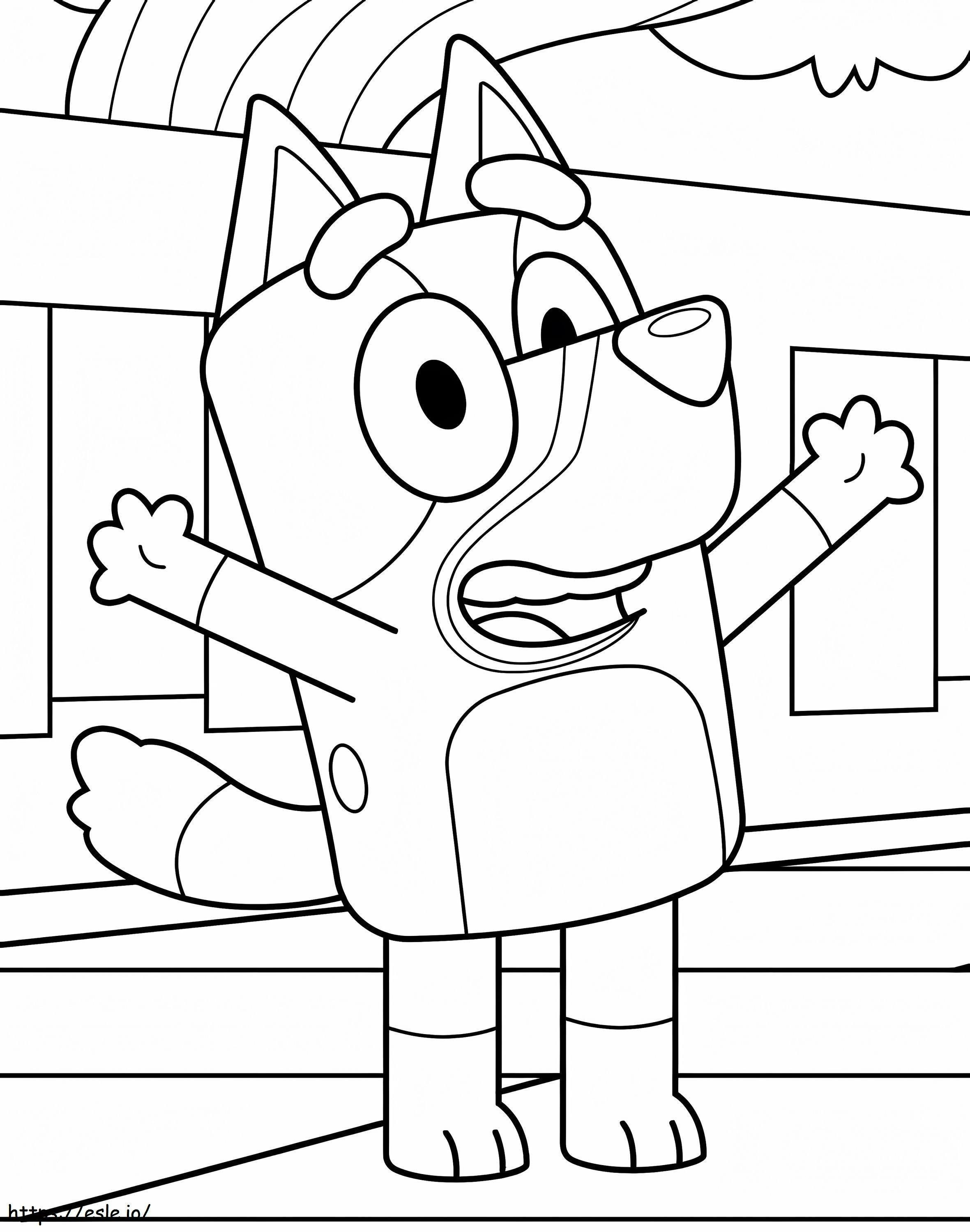 Happy Bluey coloring page