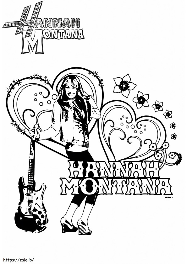 Pôster Hannah Montana para colorir
