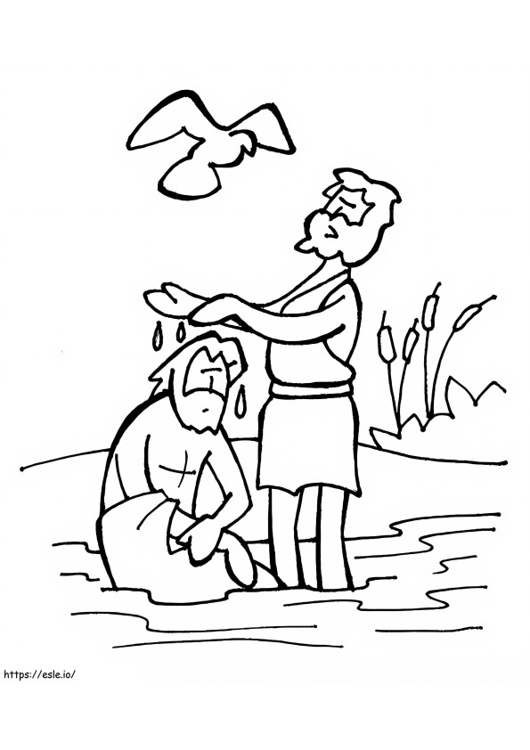 Kostenlose druckbare Jesus-Taufe ausmalbilder