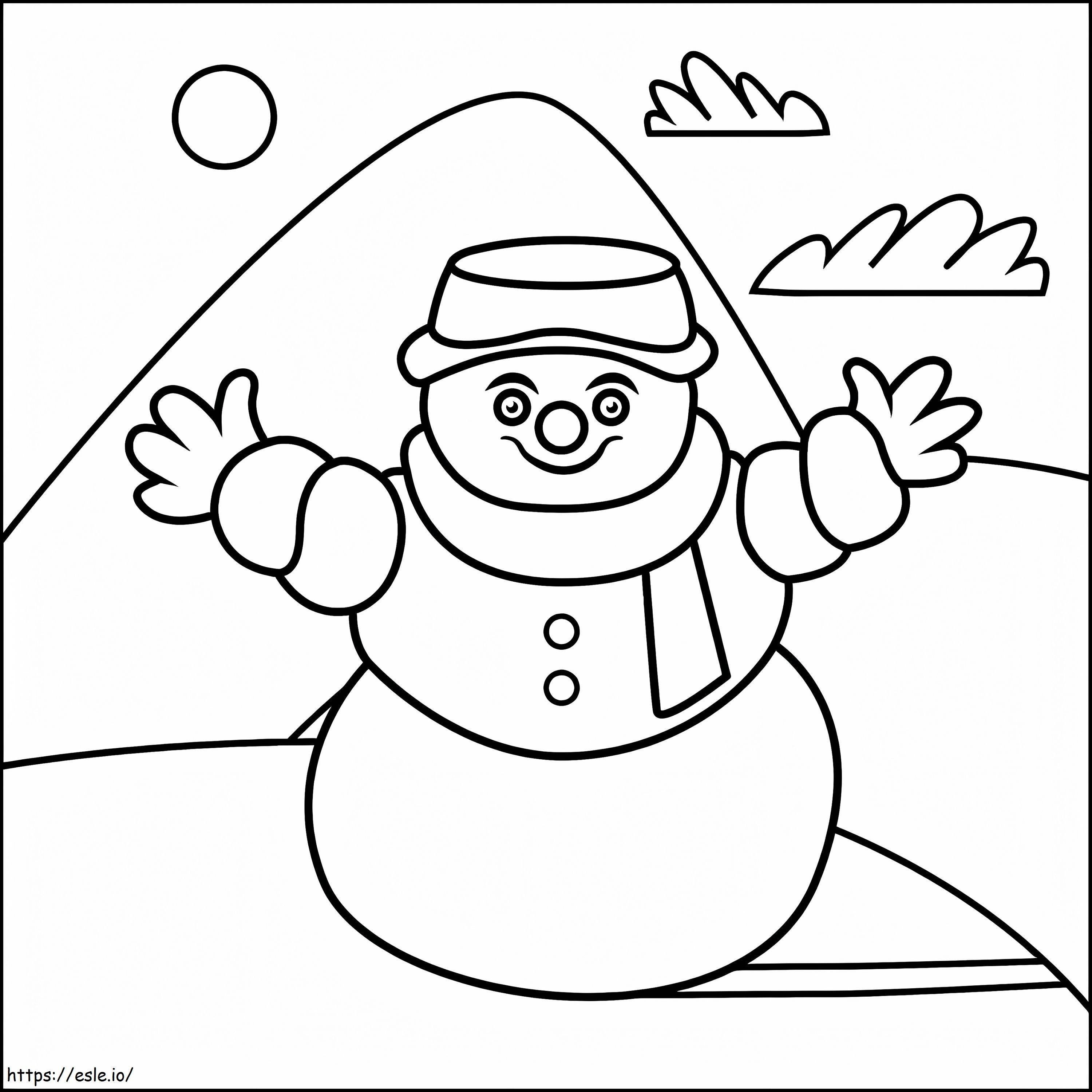 Simple Snowman 1 coloring page
