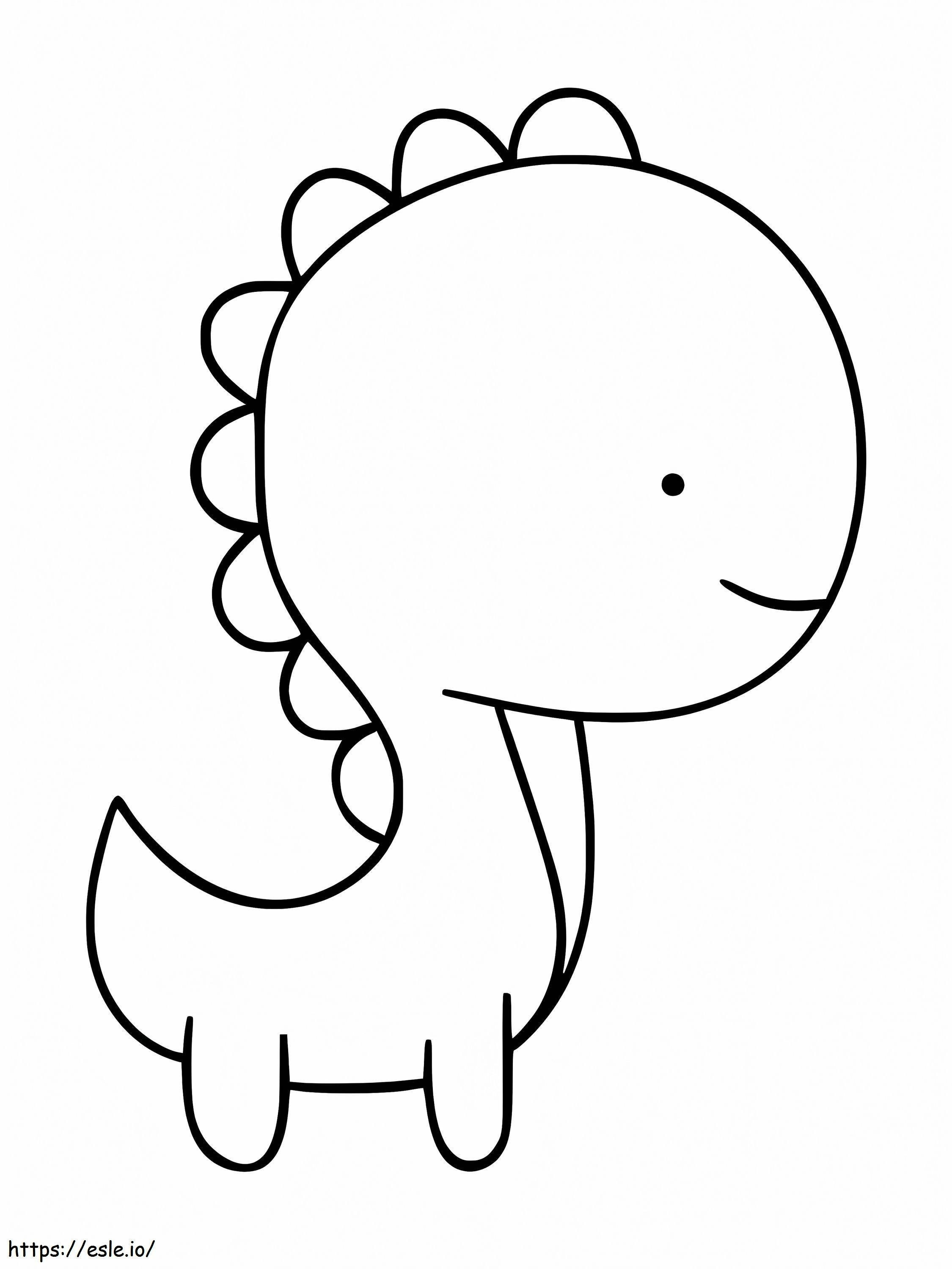 Easy Kindergarten Dinosaur coloring page