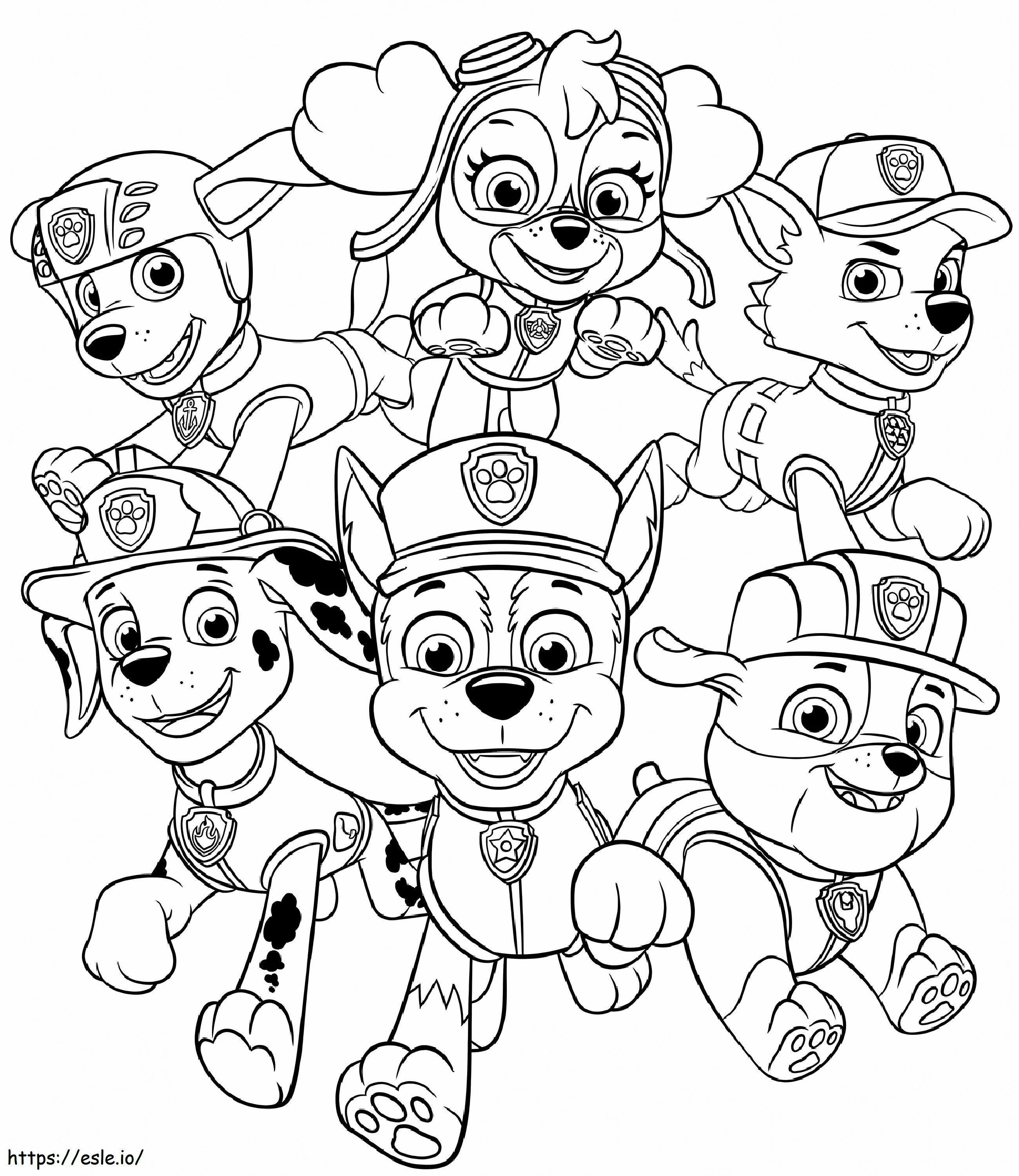 Rubble e seus amigos em Paw Patrol para colorir