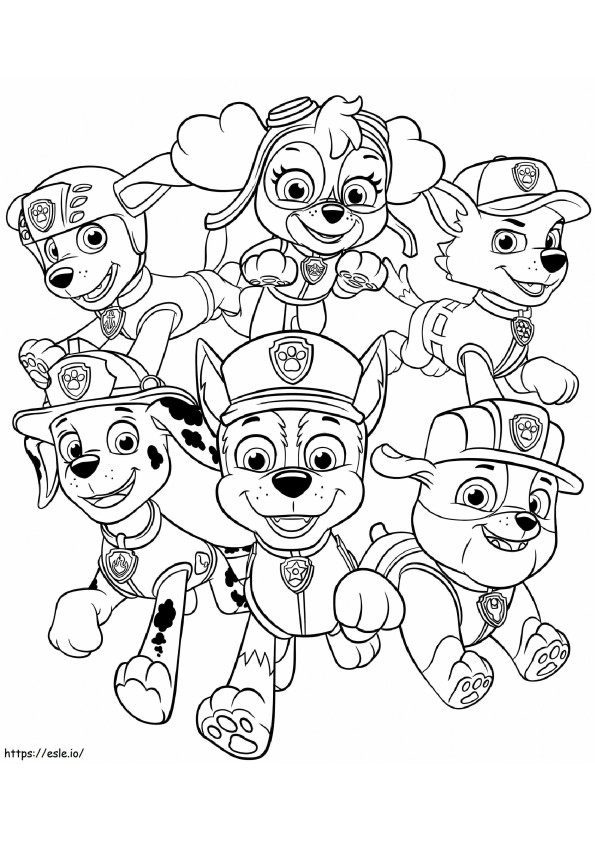 Rubble And His Friends In Paw Patrol coloring page