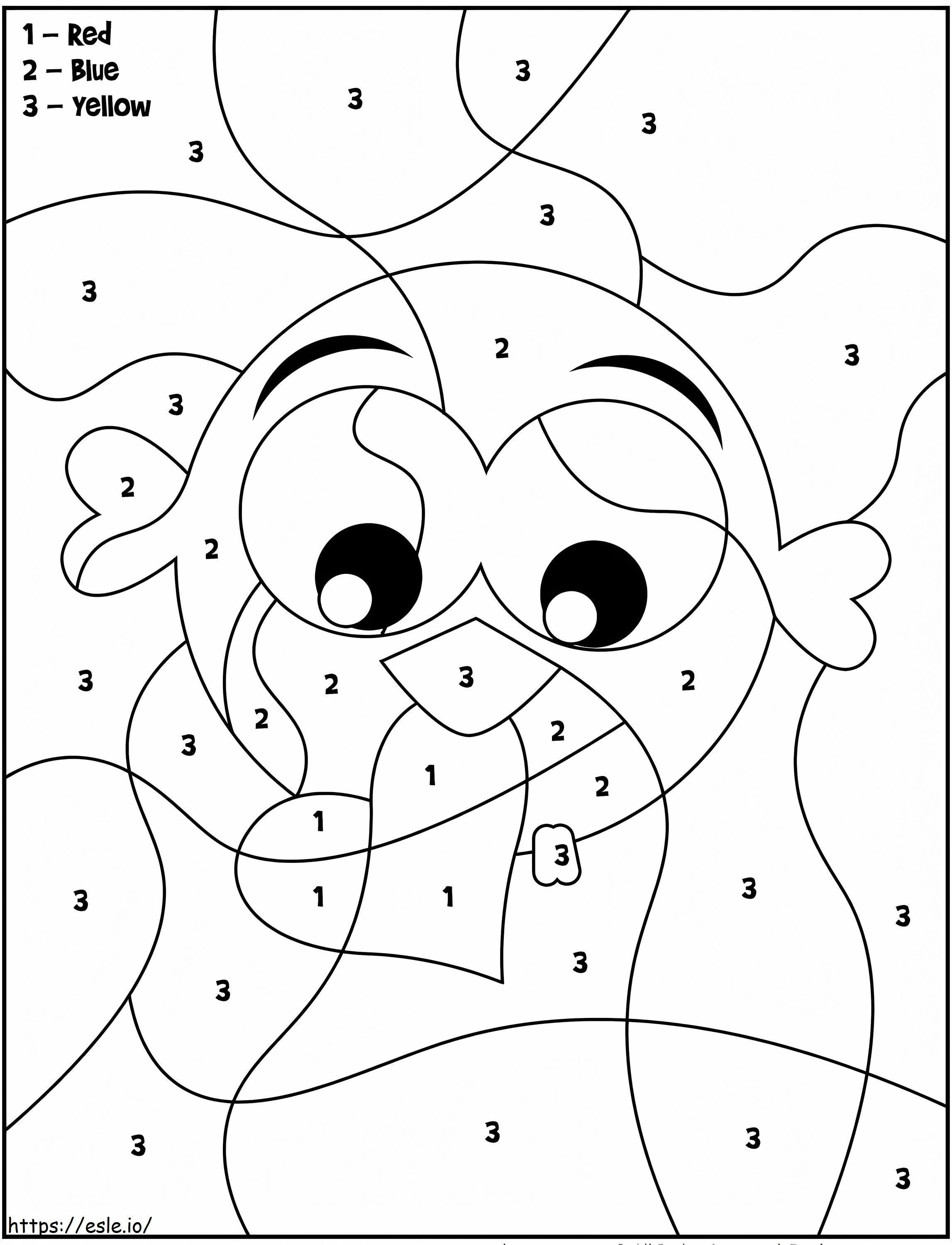 Valentine Bird Color By Number coloring page