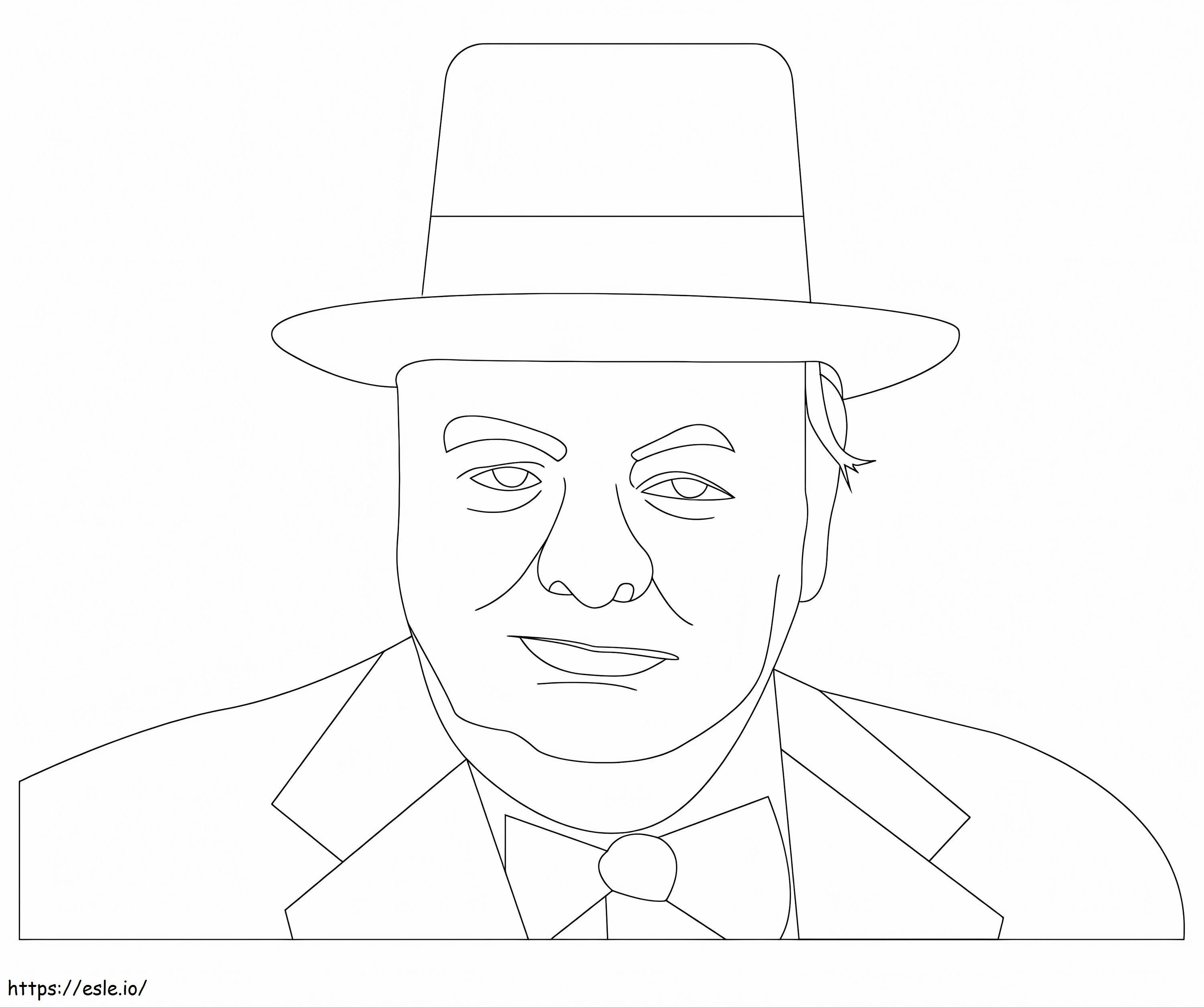 Coloriage Winston Churchill1 à imprimer dessin