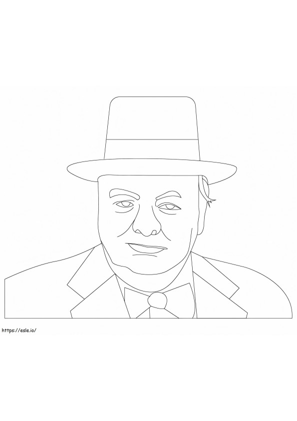 Coloriage Winston Churchill1 à imprimer dessin