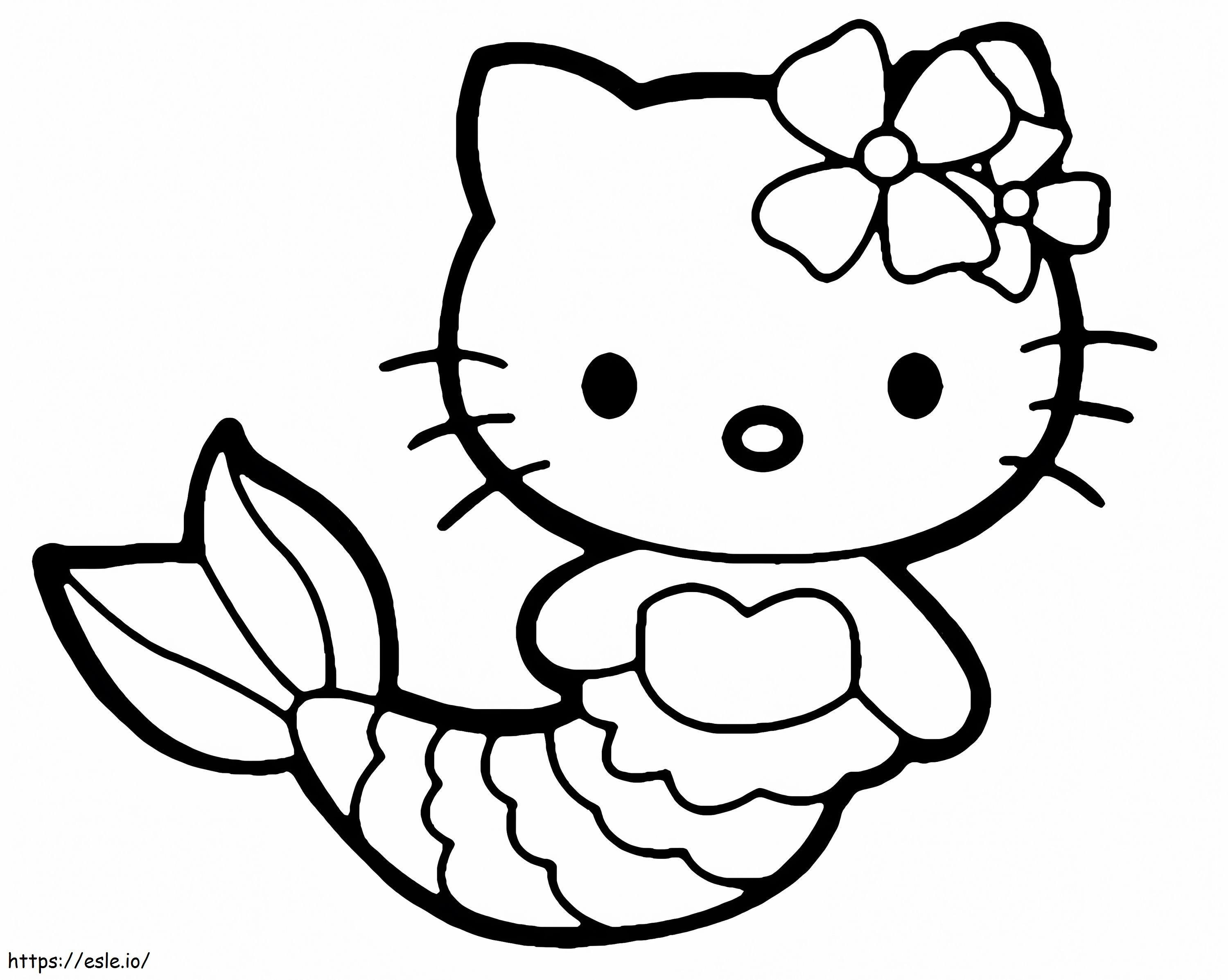 Hello Kitty zeemeermin schattig kleurplaat kleurplaat
