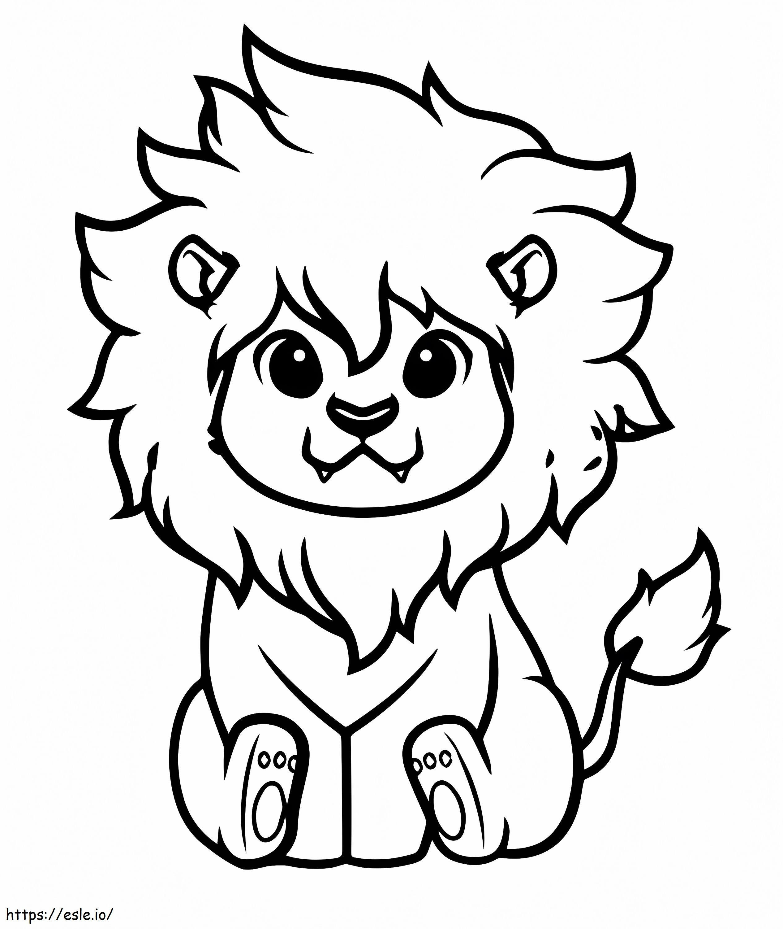 Piccolo leone da colorare