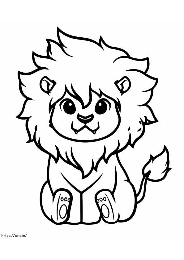 Coloriage Petit lion à imprimer dessin