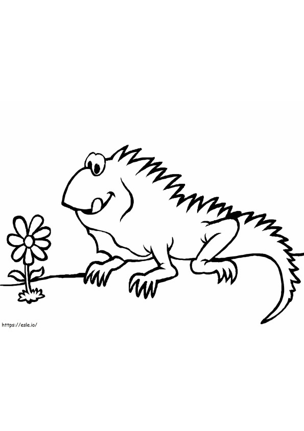 Hungry Iguana coloring page