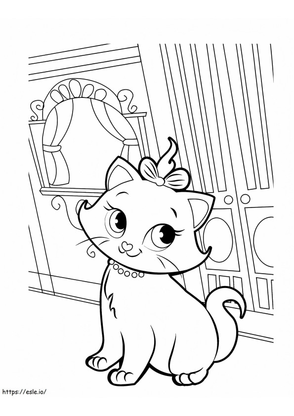 Páginas para colorir grátis da Marie Cat para crianças para colorir