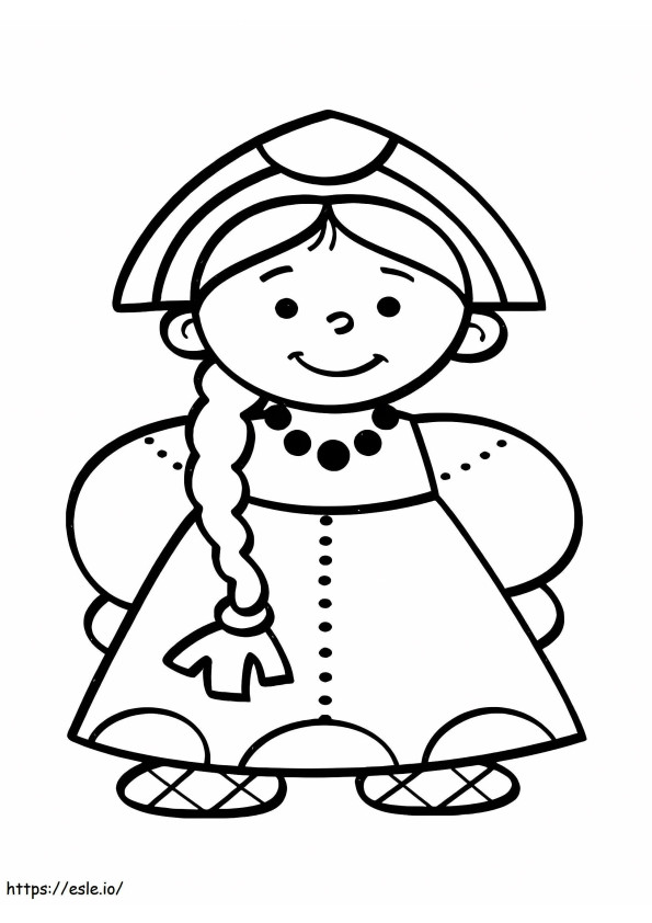 Russian Girl coloring page