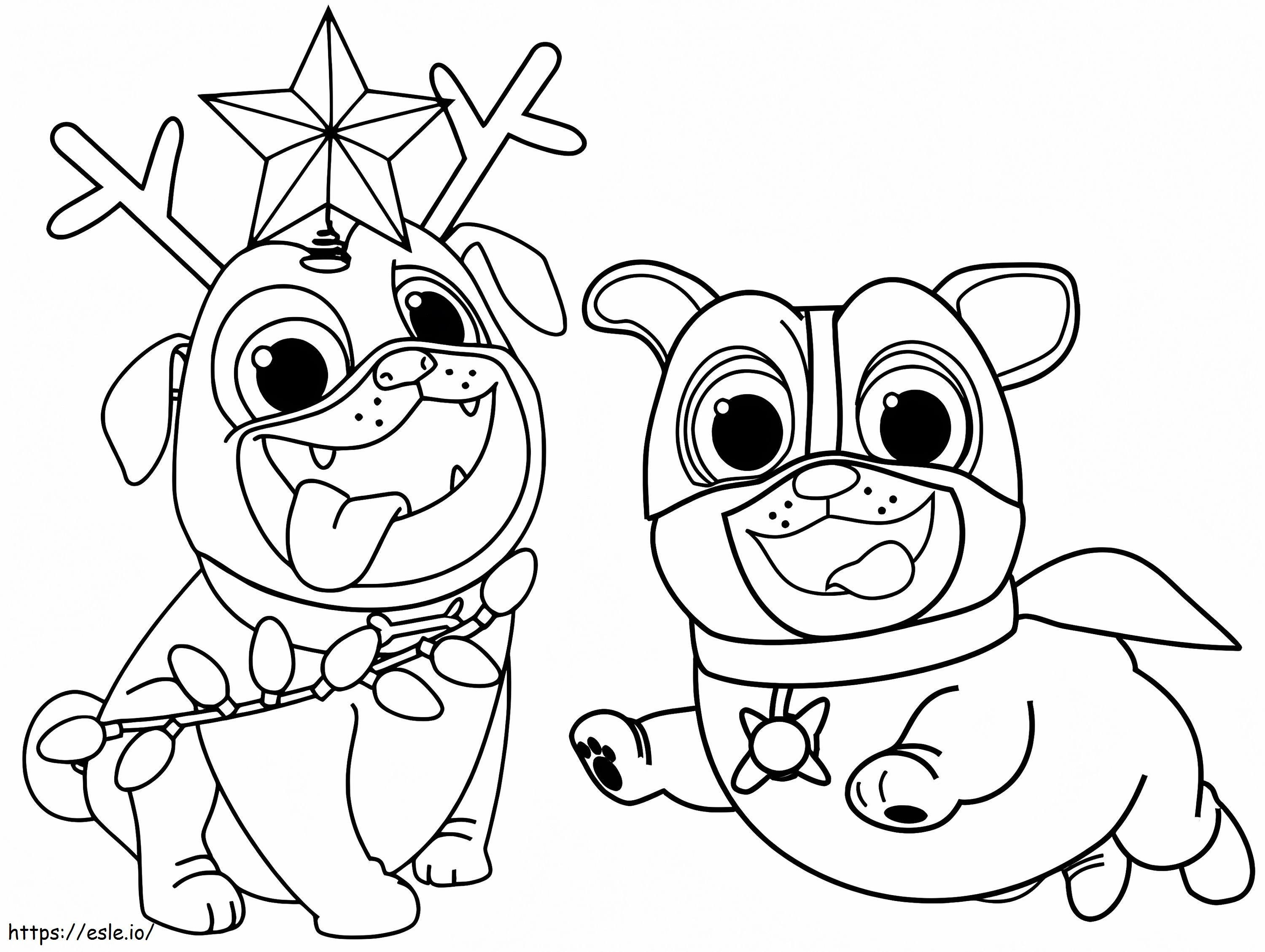 Bingo And Rolly Happy coloring page
