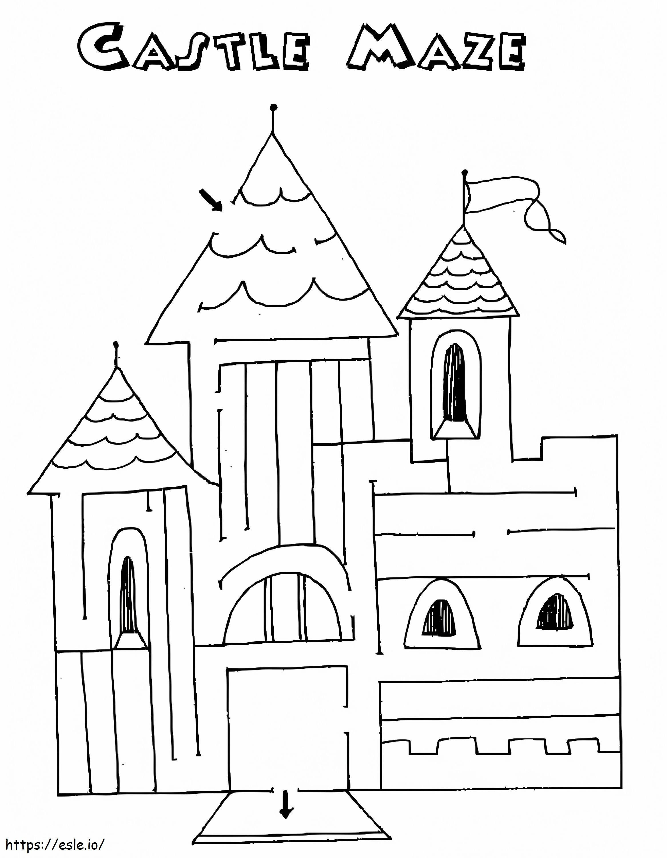 Printable Castle Maze coloring page
