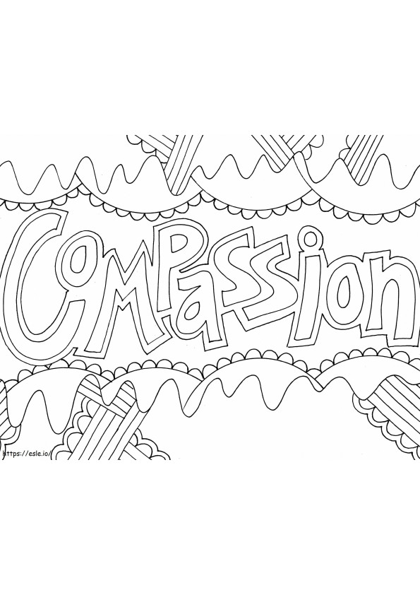 Doodle de compasión para colorear