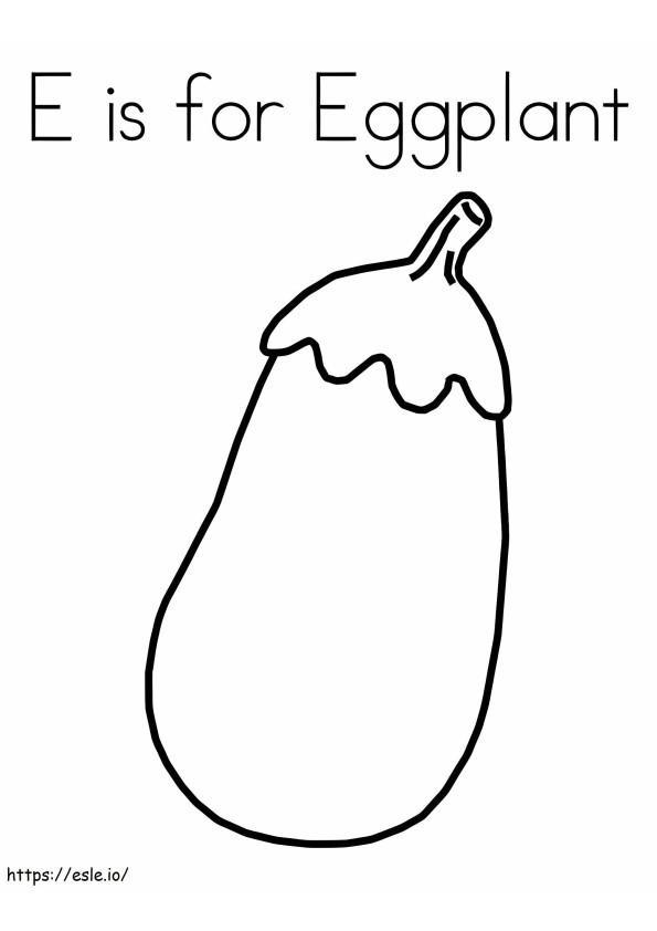 E Is For Eggplant coloring page