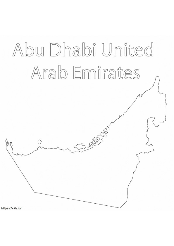 Mapa Zjednoczonych Emiratów Arabskich kolorowanka