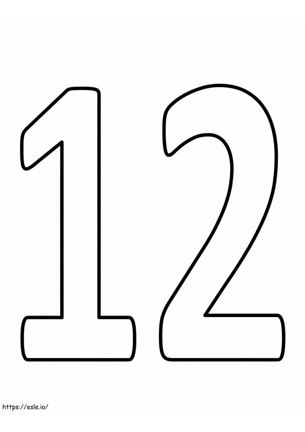 Numer 12 kolorowanka