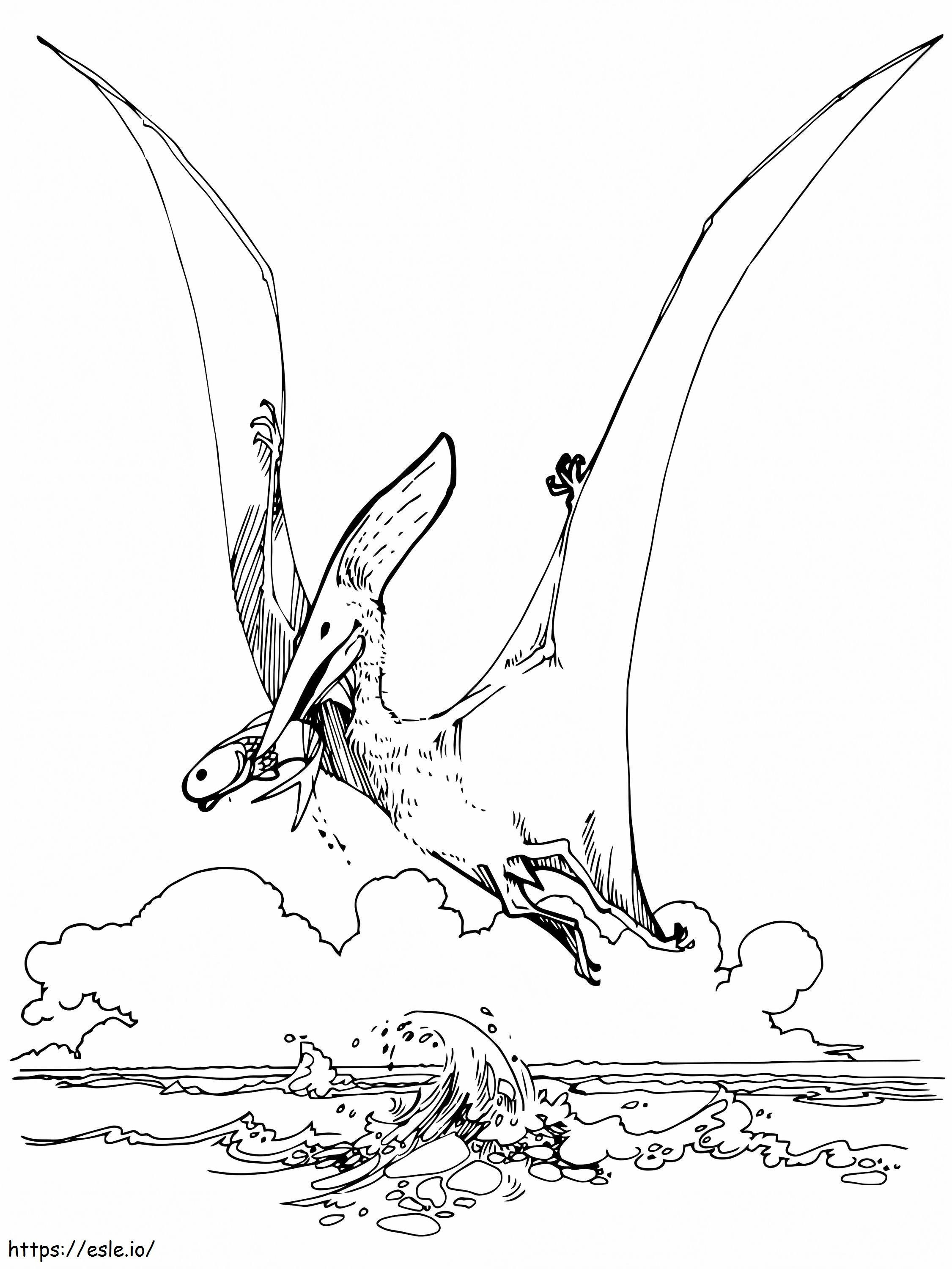 Dinozaur Pteranodon de colorat