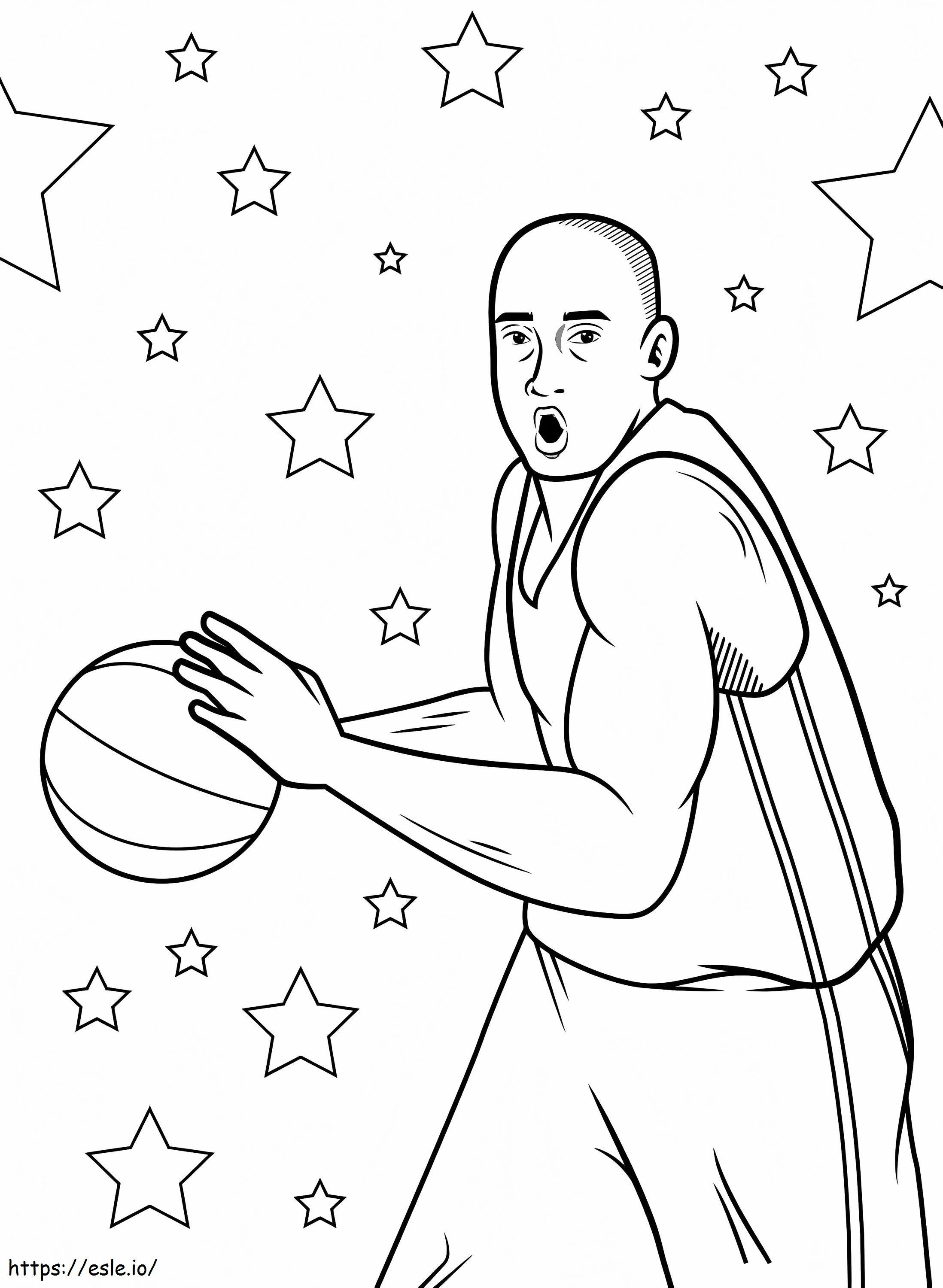 Kobe Bryant gratis printbaar kleurplaat kleurplaat