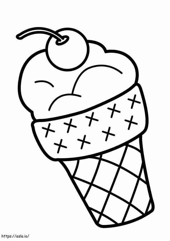 Coloriage Joli cornet de crème glacée à imprimer dessin