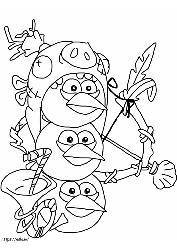 Adorables Angry Birds coloring page