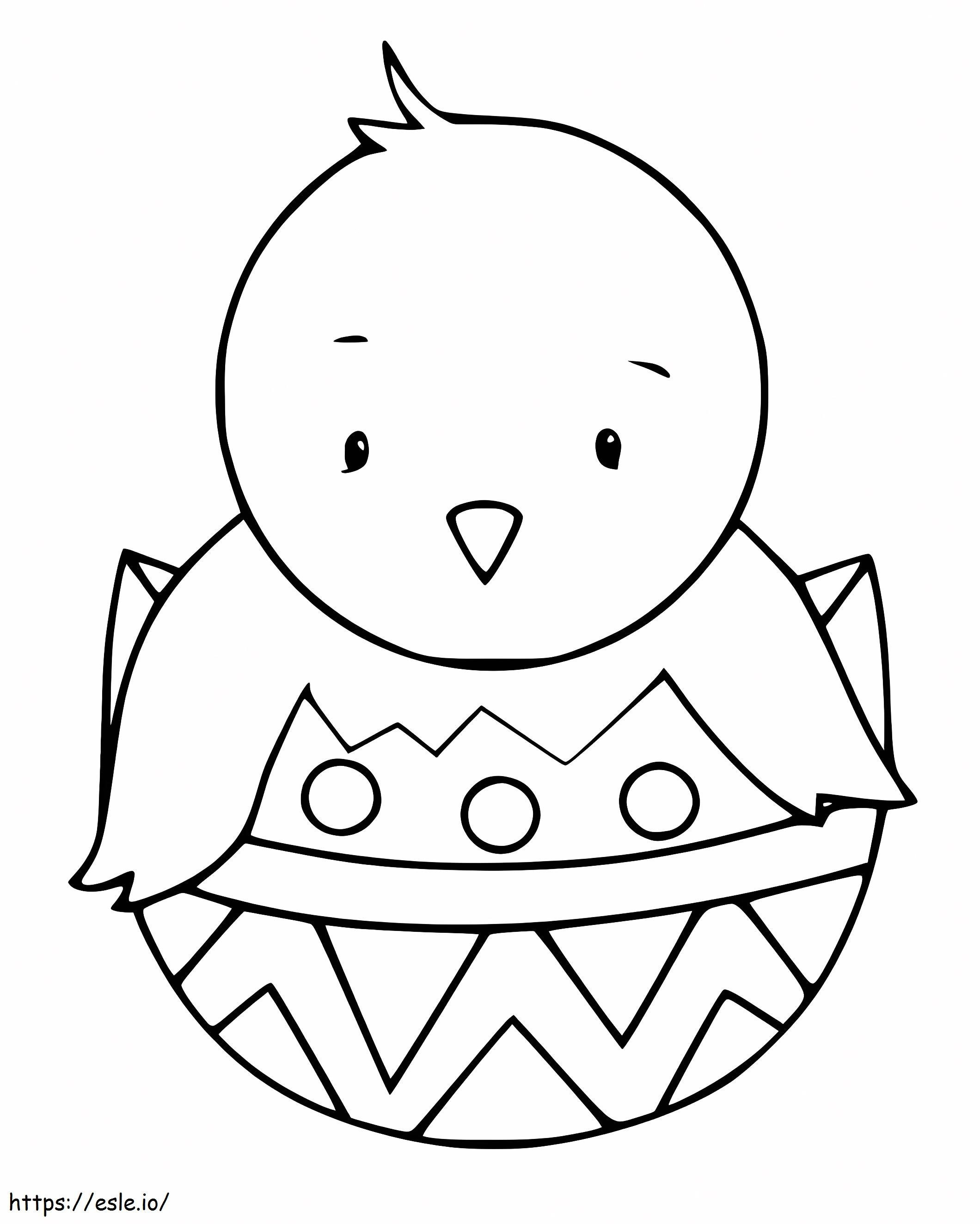 Easy Easter Chick coloring page