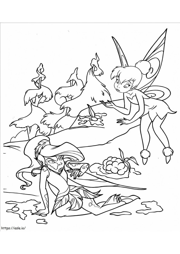 Adorable Tinkerbell coloring page