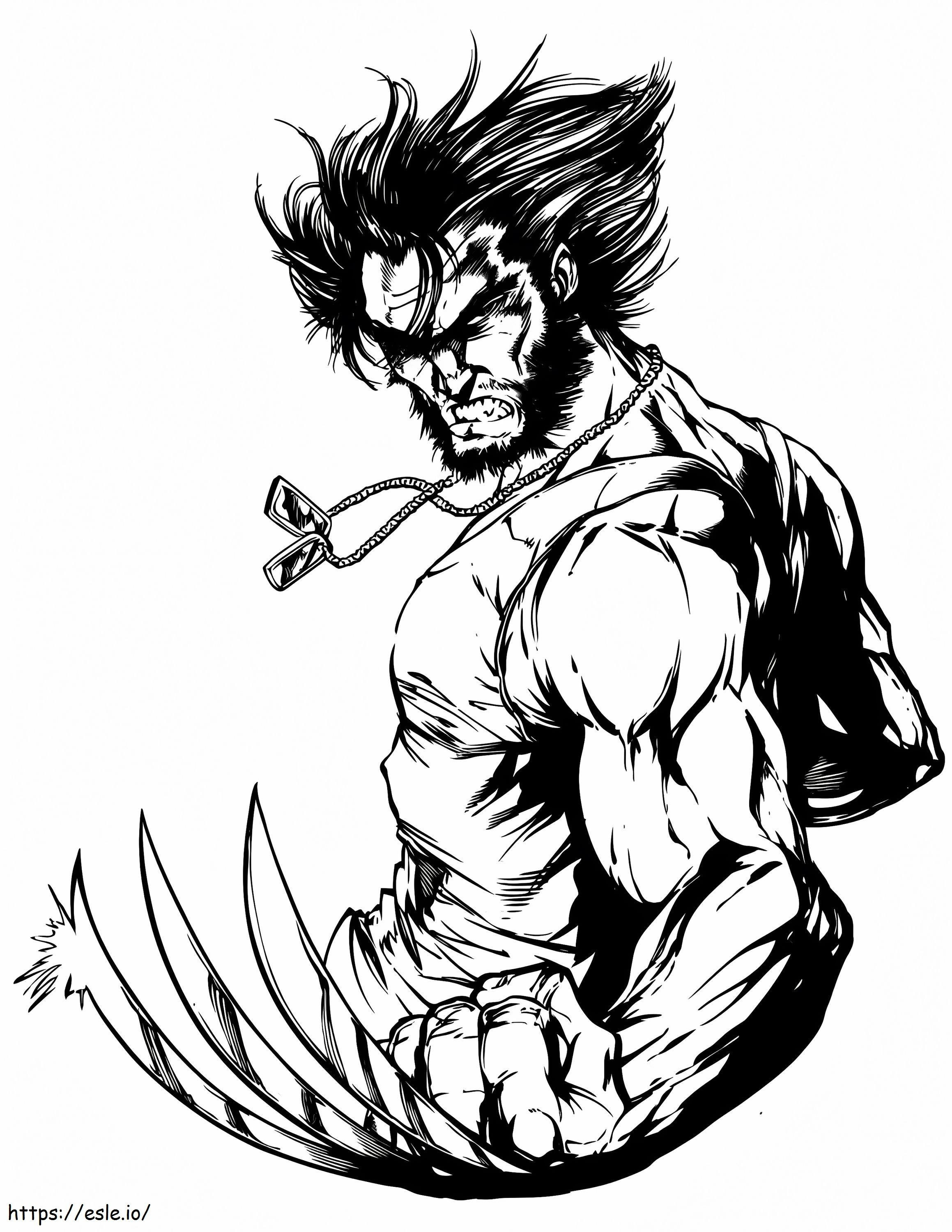 Wolverine Terlihat Marah Gambar Mewarnai