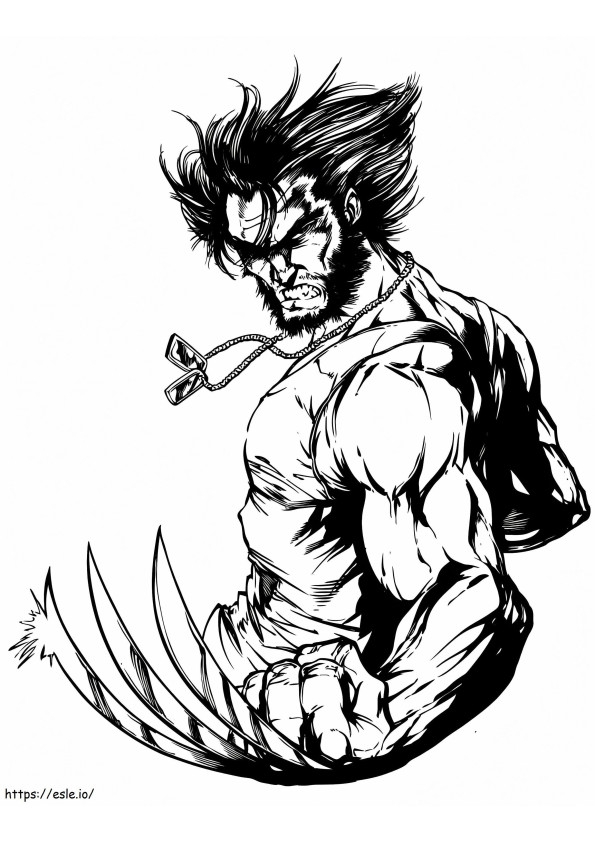 Wolverine sieht wütend aus ausmalbilder