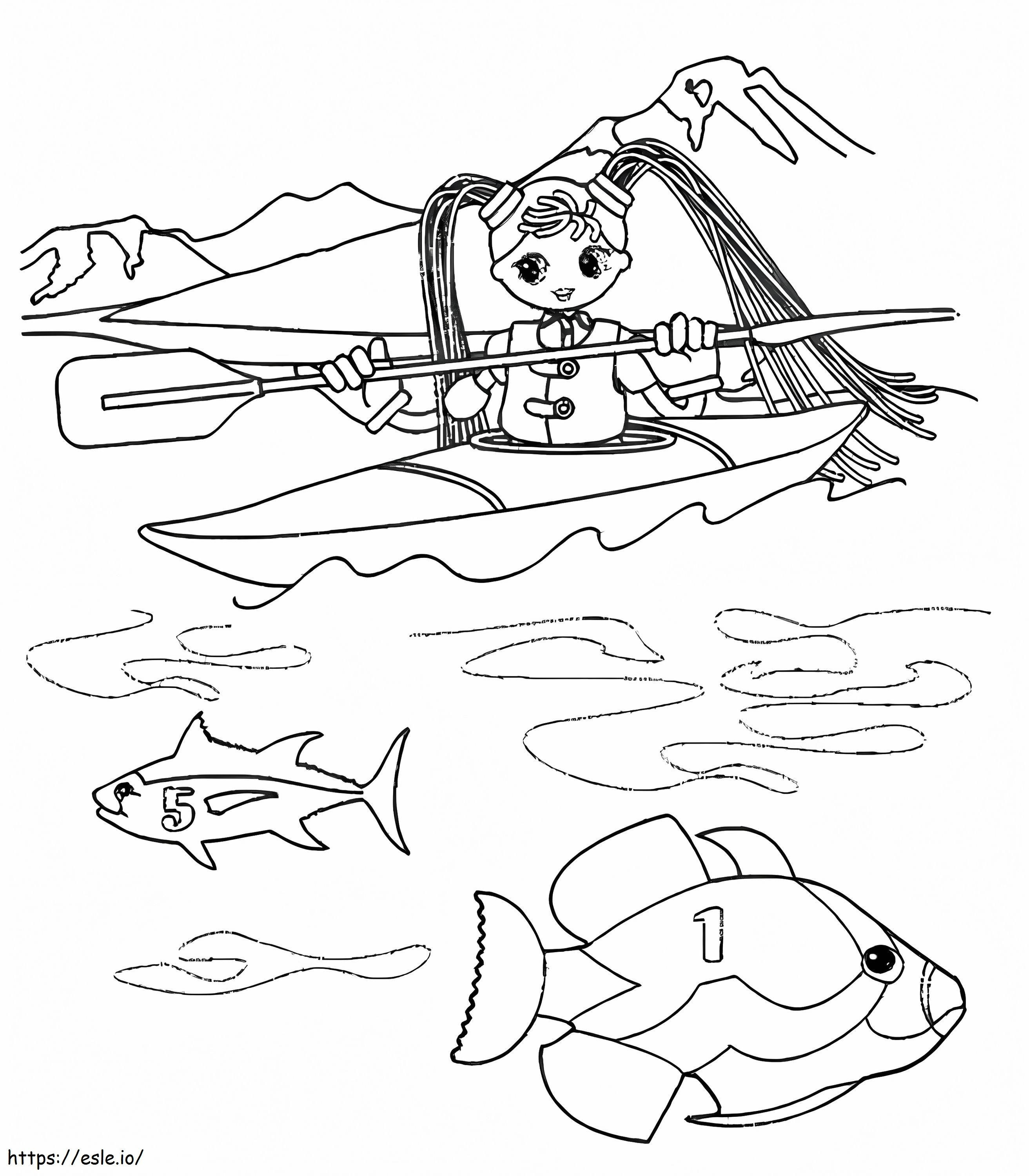 Betty On Boat coloring page