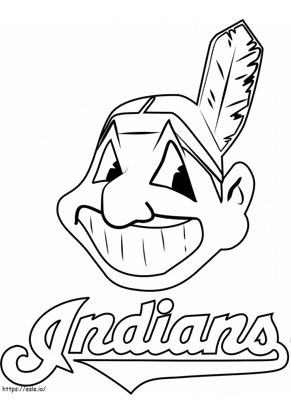 Logo Orang Indian Cleveland Gambar Mewarnai