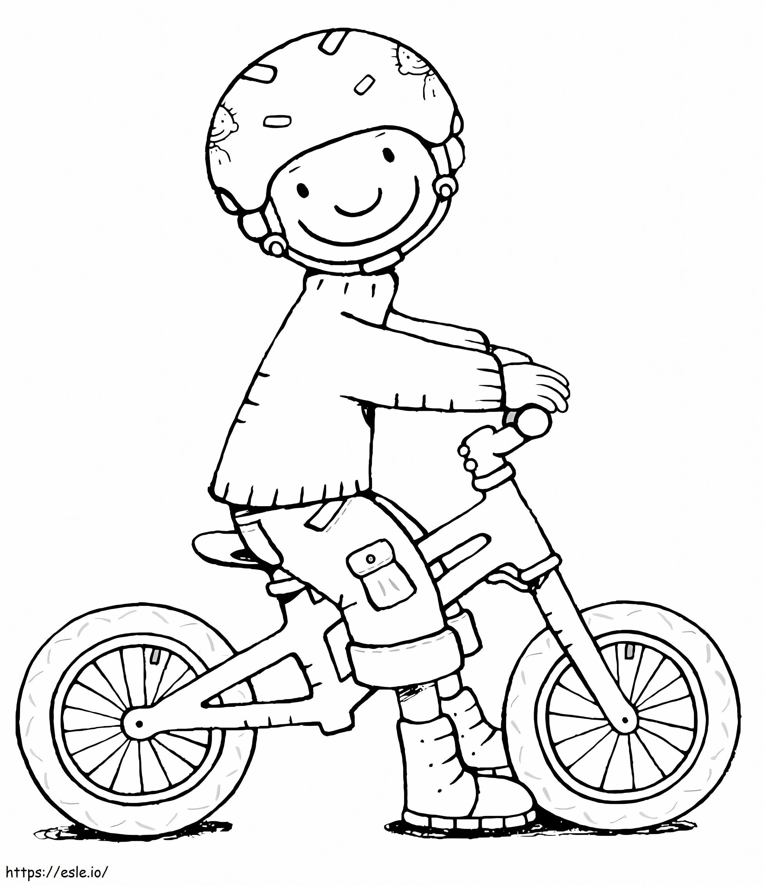 Liikenneturvallisuus Pyöräpyörä Käytä suojakypärää värityskuva