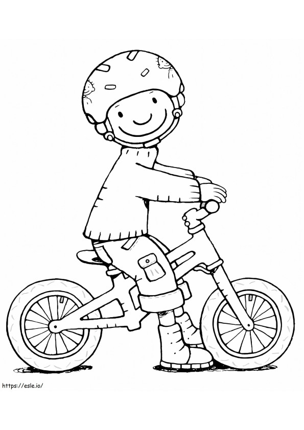 交通安全 自転車 保護ヘルメットを着用してください ぬりえ - 塗り絵