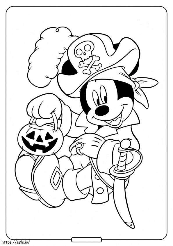Coloriage Mickey la souris Halloween à imprimer dessin