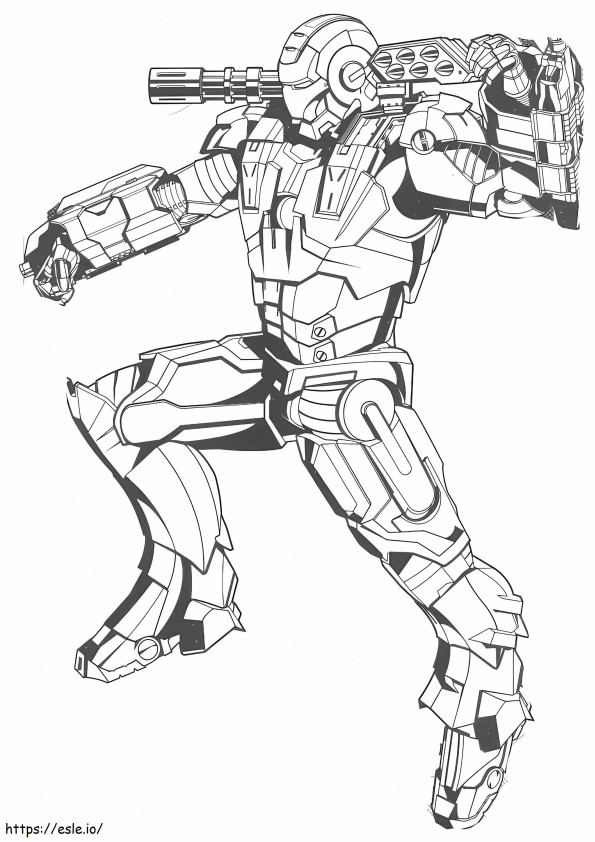 1560588592 Ironman With Weapons A4 coloring page