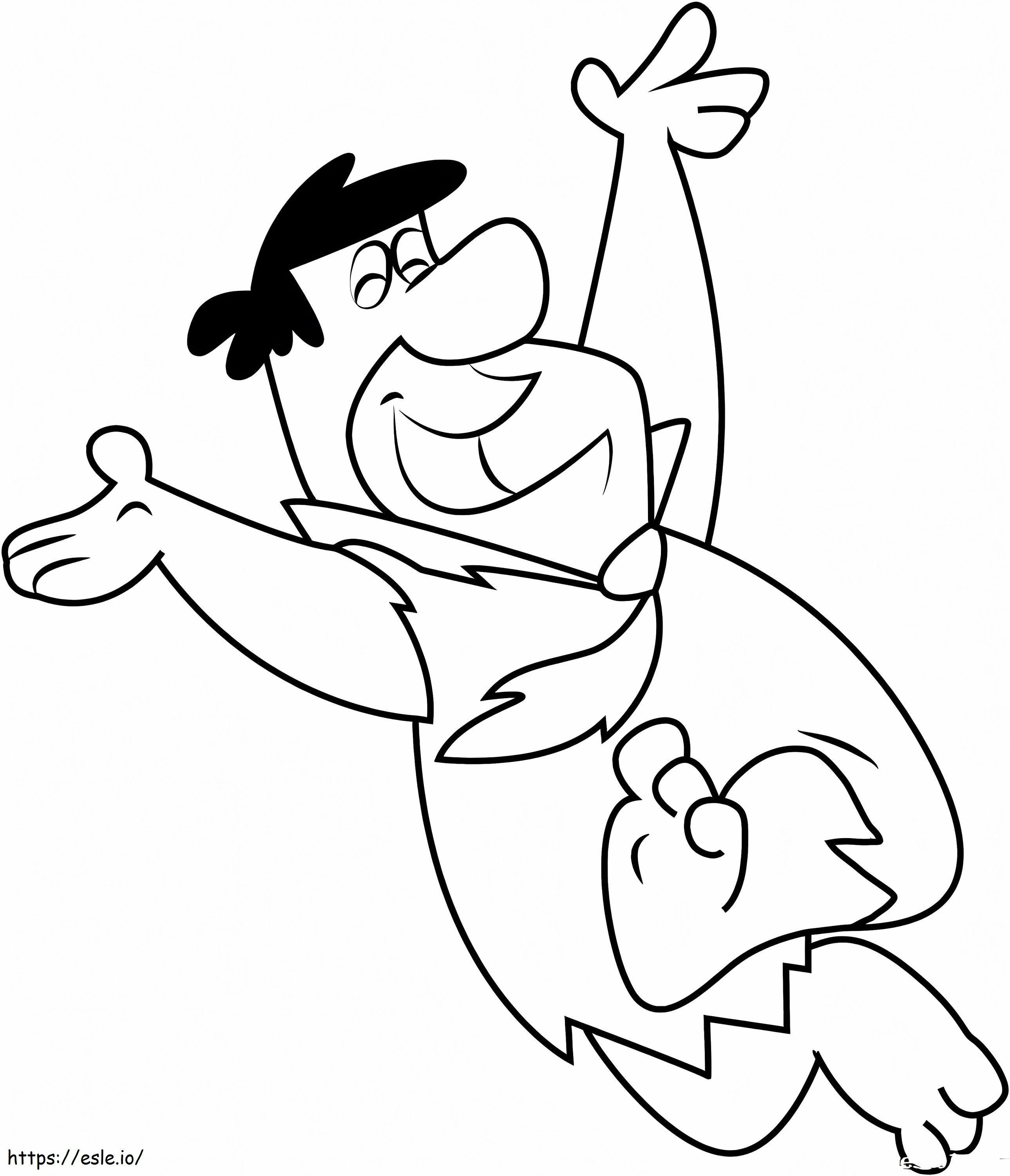 Fred Flintstones Feliz para colorir