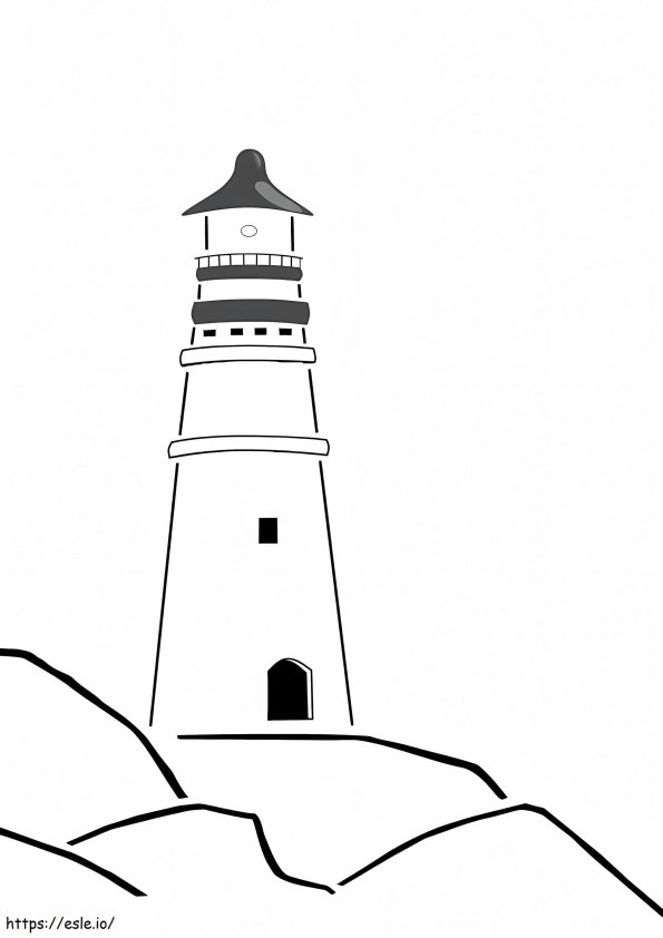 シンプルな灯台 ぬりえ - 塗り絵