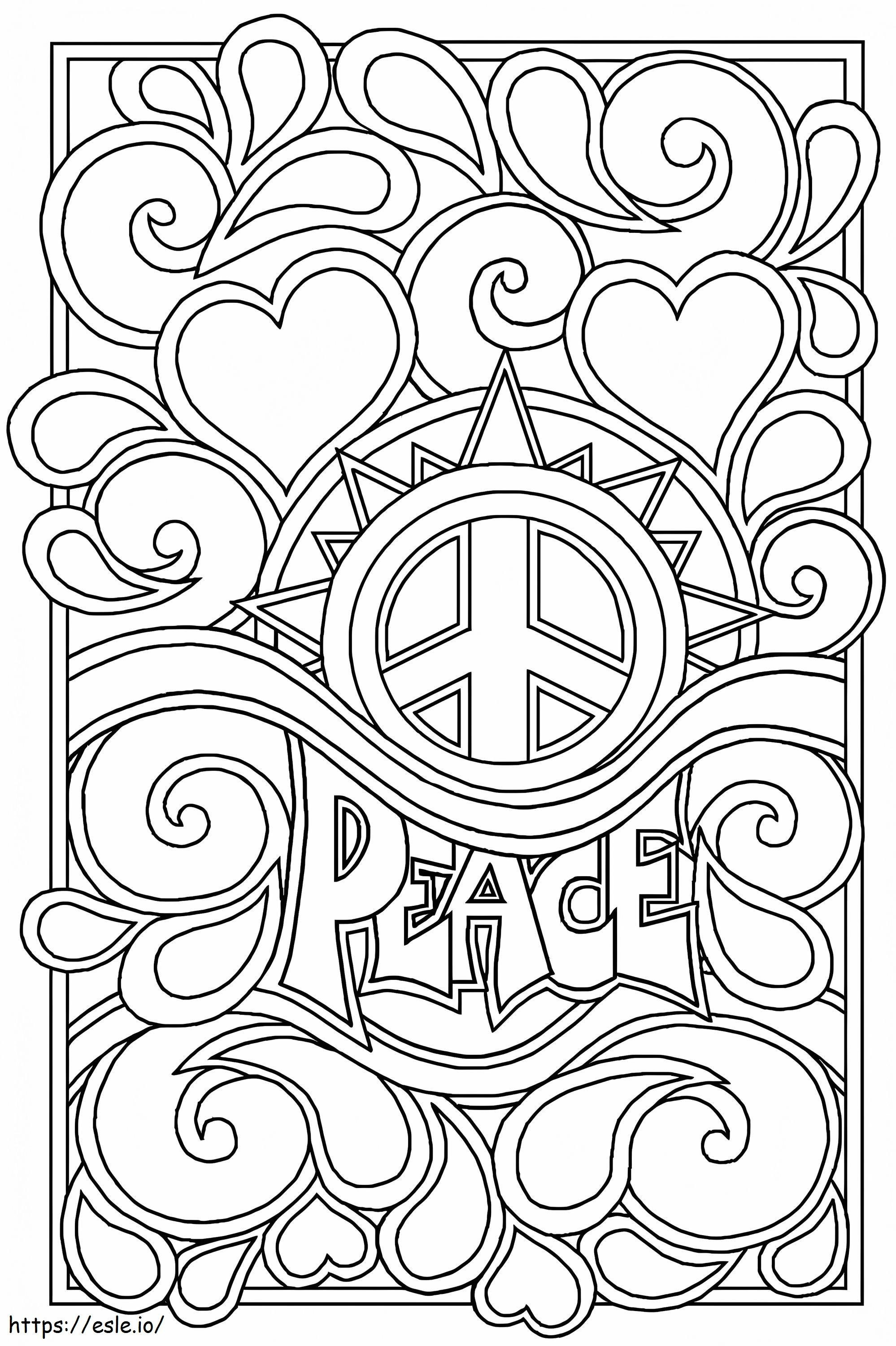 Peace And Love coloring page