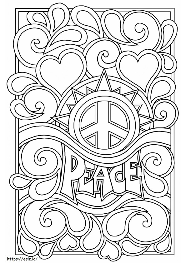 Paz e amor para colorir