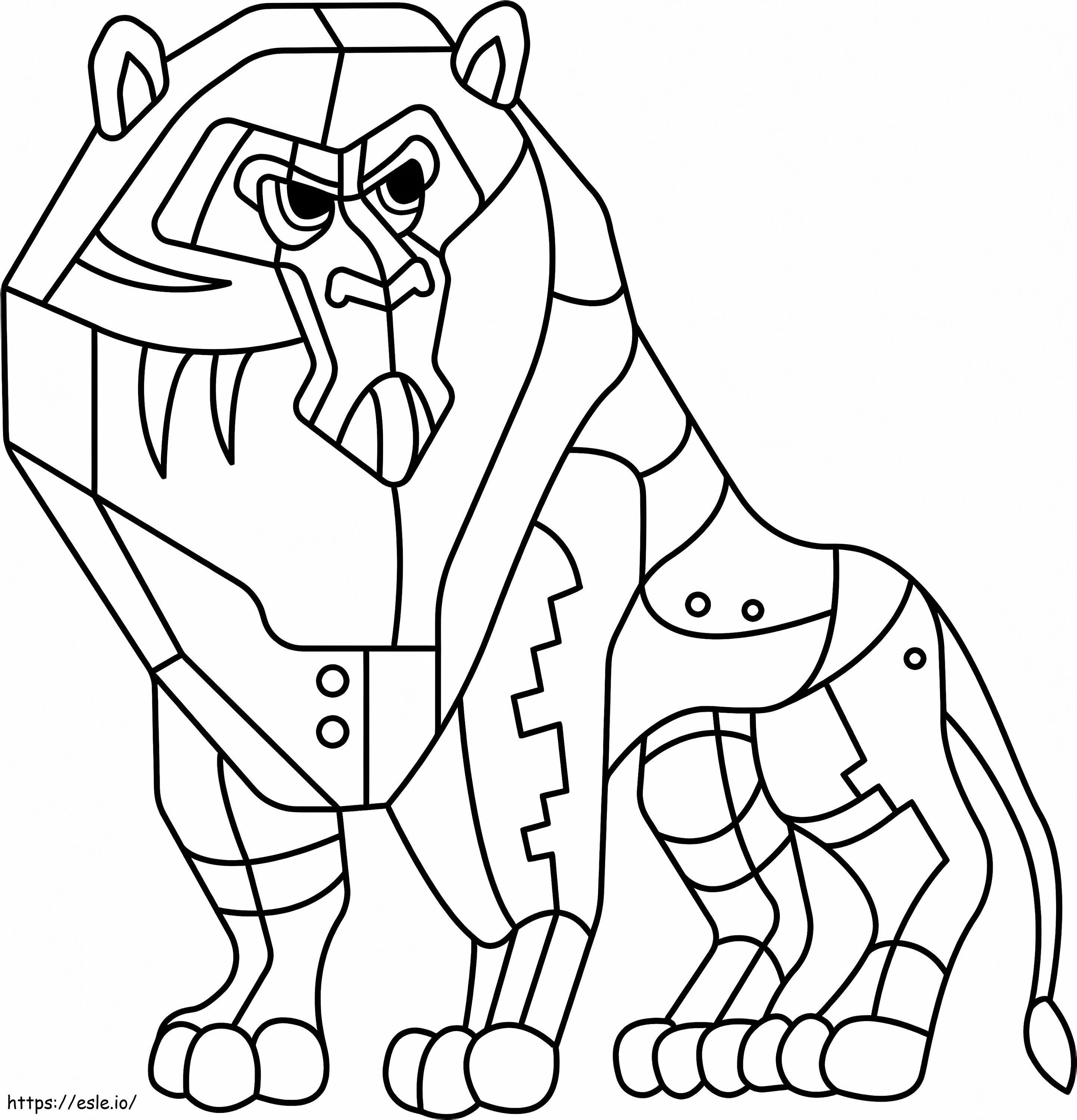 Abstract Lion coloring page