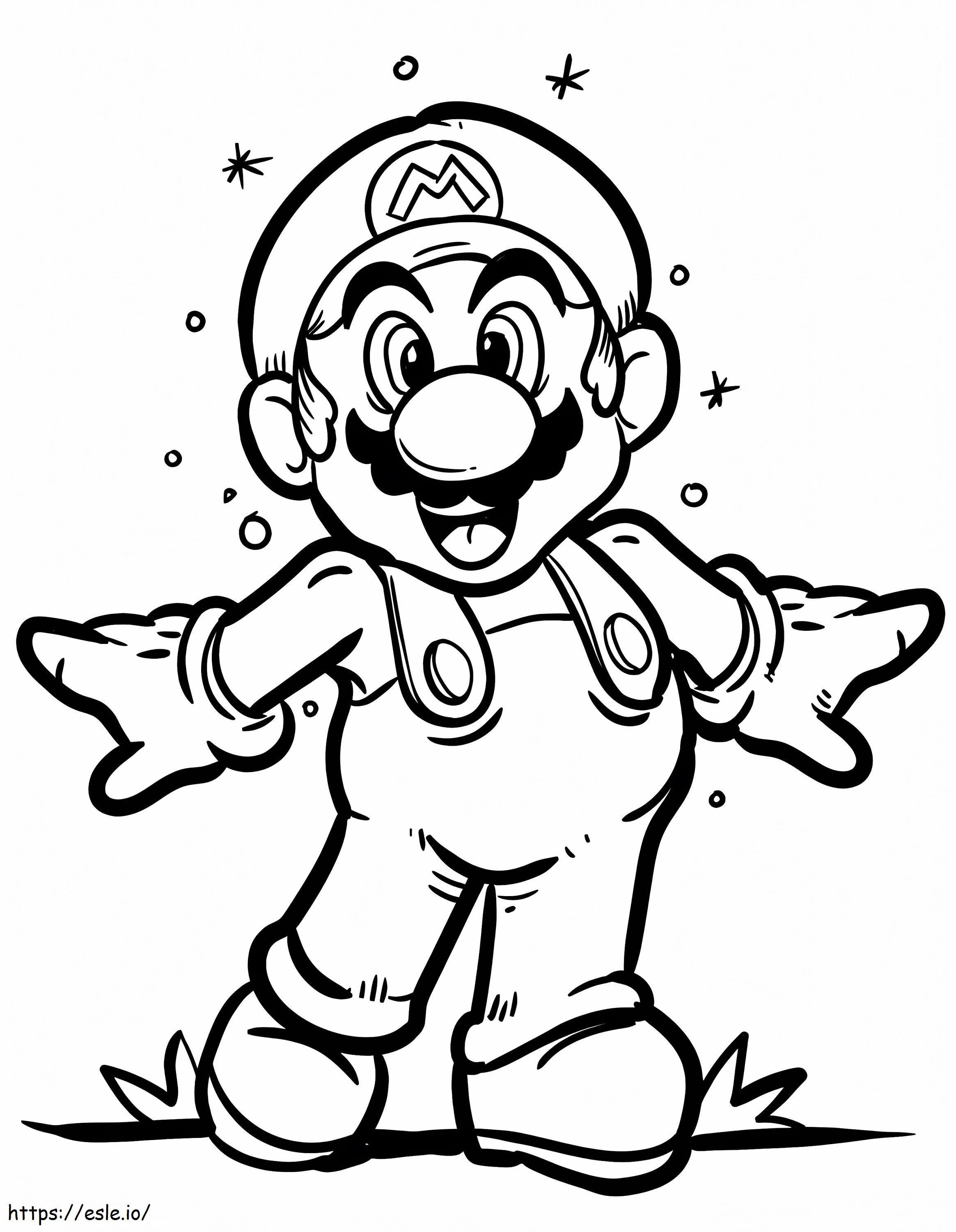 Happy Super Mario coloring page
