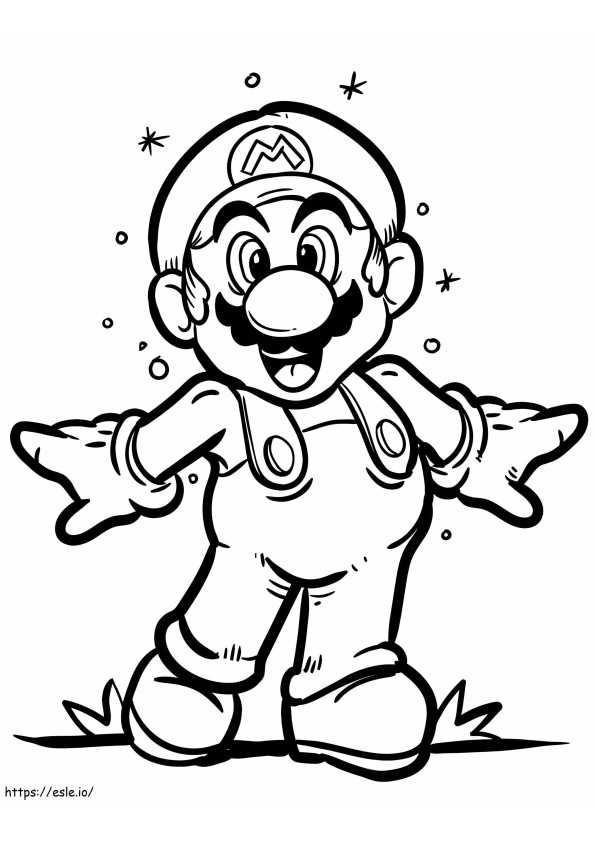 Coloriage Joyeux Super Mario à imprimer dessin