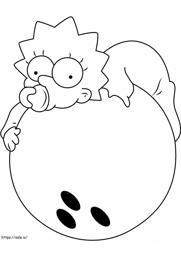 Maggie Simpson On Bowling Ball coloring page