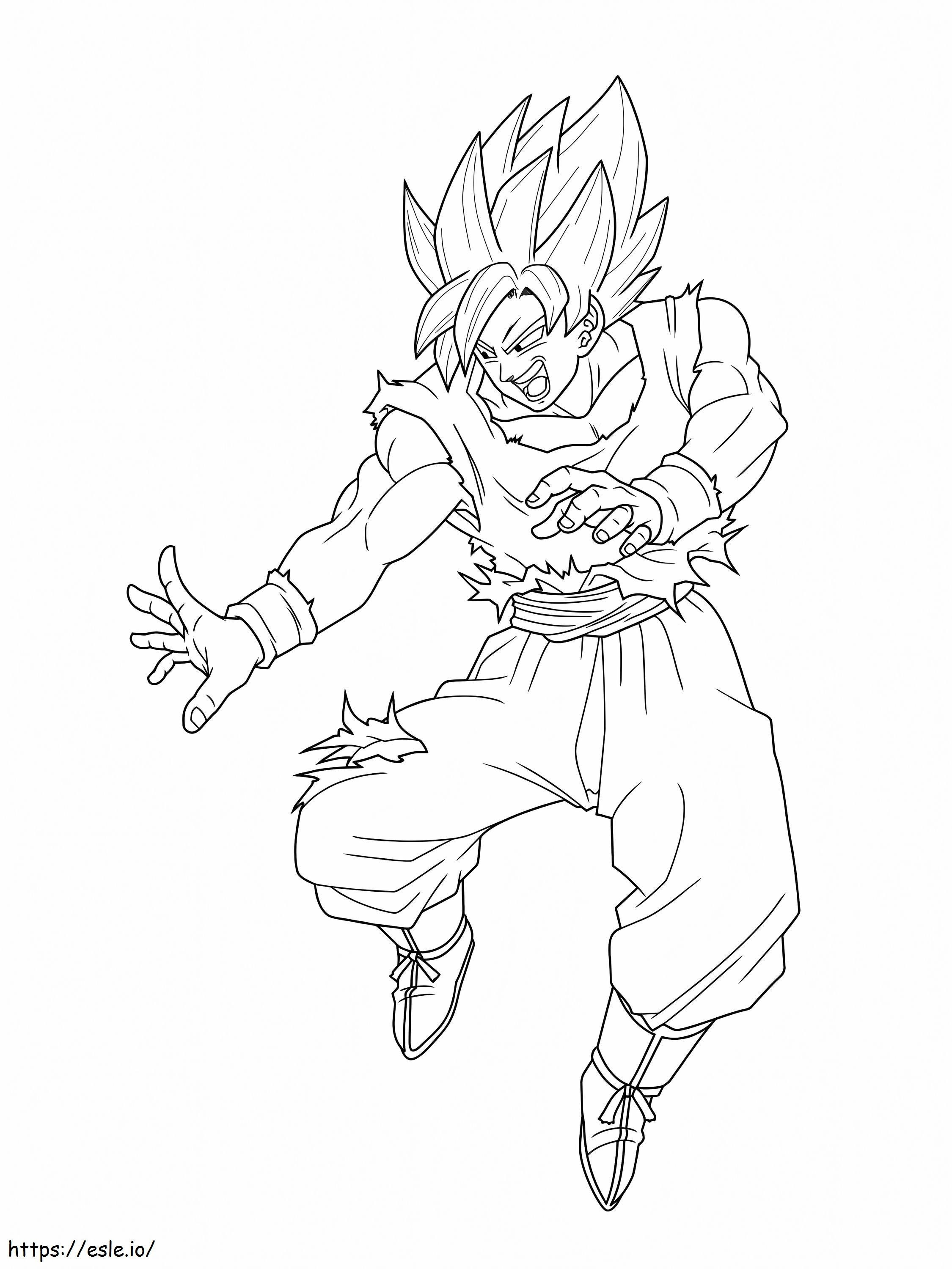 Goku SJ2 irritado para colorir