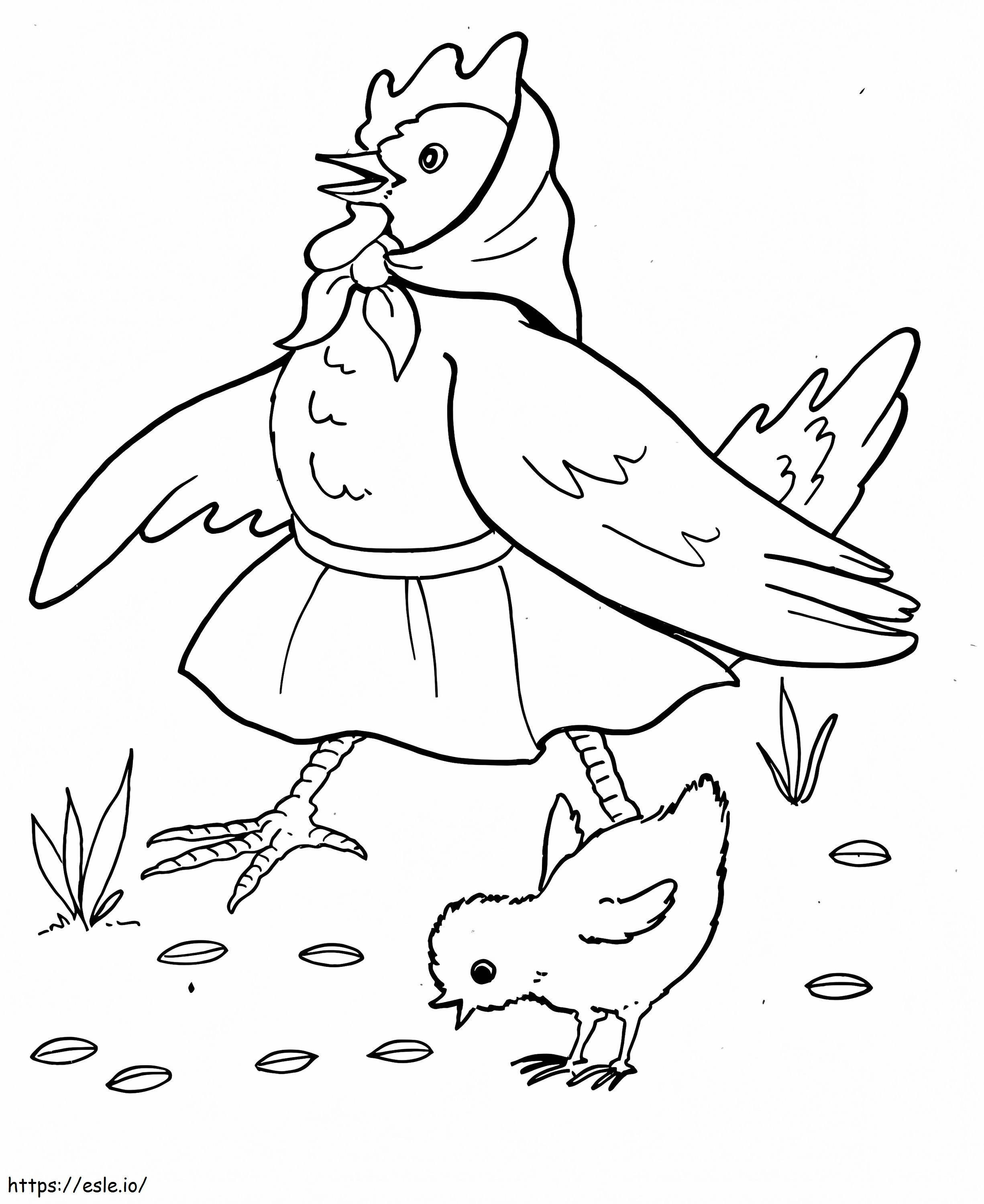 The Story Of The Little Red Hen Found Wheat coloring page