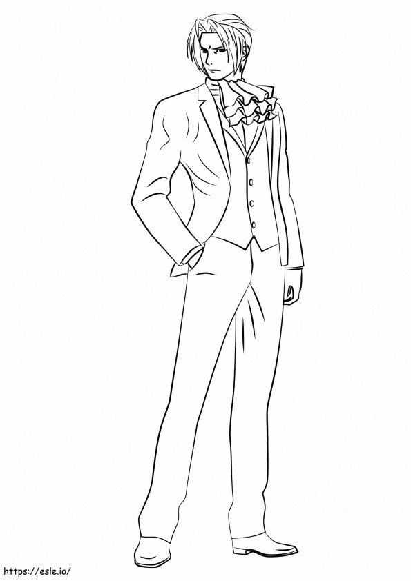 Miles Edgeworth From Ace Attorney coloring page