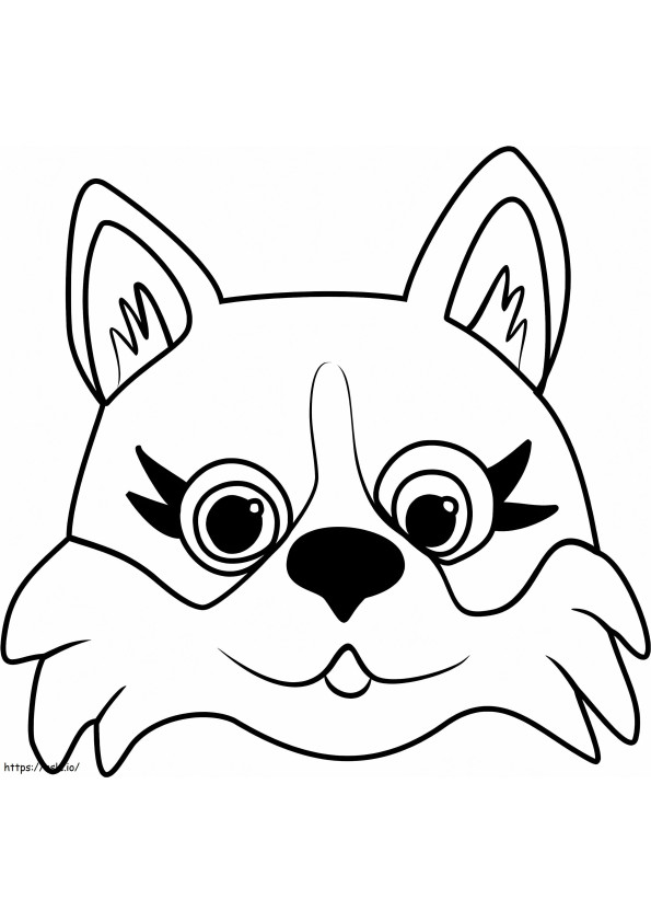 Cara de cachorro Corgi para colorir