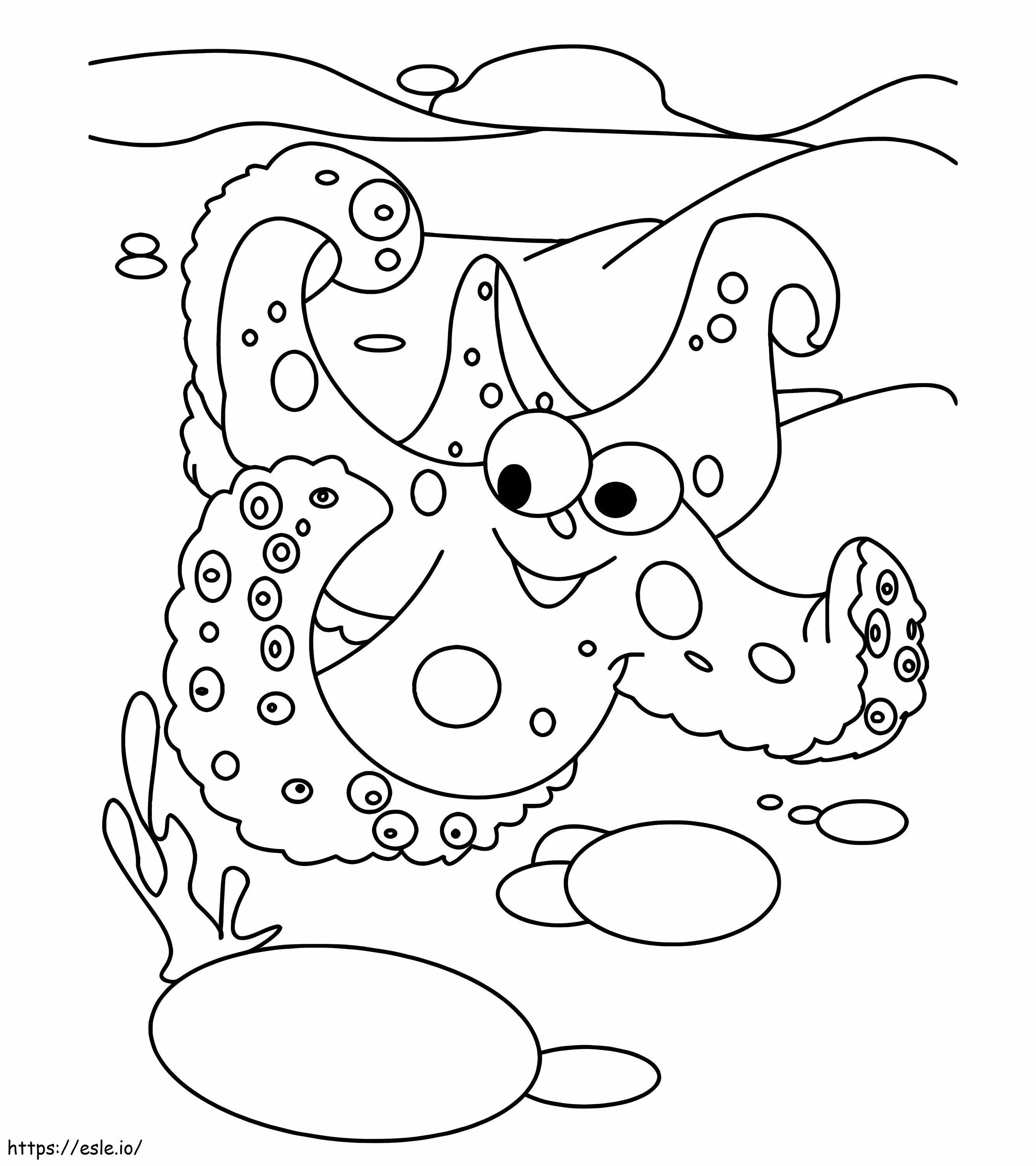 Coloriage Étoile de mer dans la mer à imprimer dessin